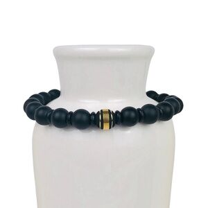 Onyx Matte Gemstone Black Beaded Bracelet